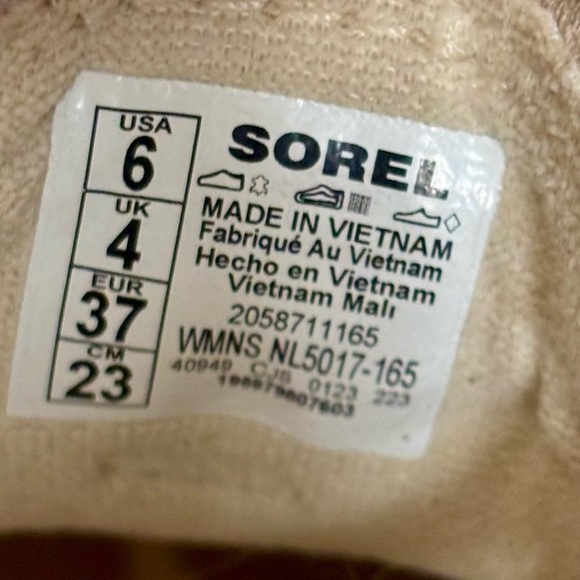 SOREL Caribou X Waterproof Platform Lace Up Sneakers-Cream/Tan-Women Size 6 - Picture 9 of 10
